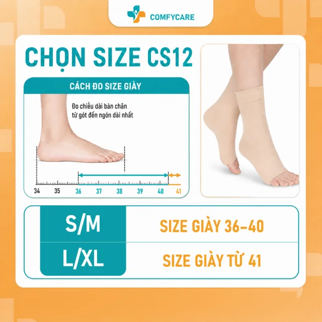 Hướng dẫn chọn size Tất Bàn Chân C1