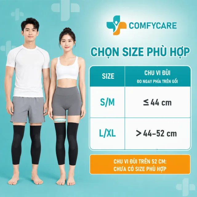 Hướng dẫn chọn size Đai thể thao áp lực hỗ trợ đầu gối