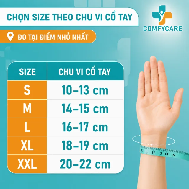 Hướng dẫn chọn size Đai Cổ Tay Cấp 2