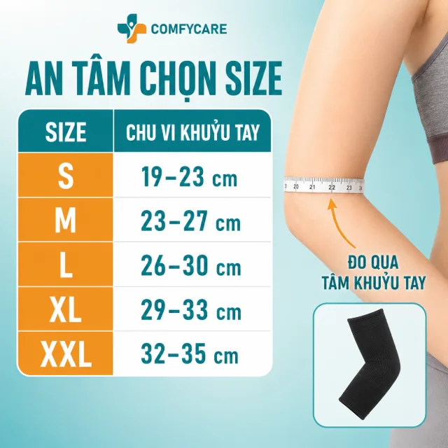 Hướng dẫn chọn size Đai Khuỷu Tay Cấp 2
